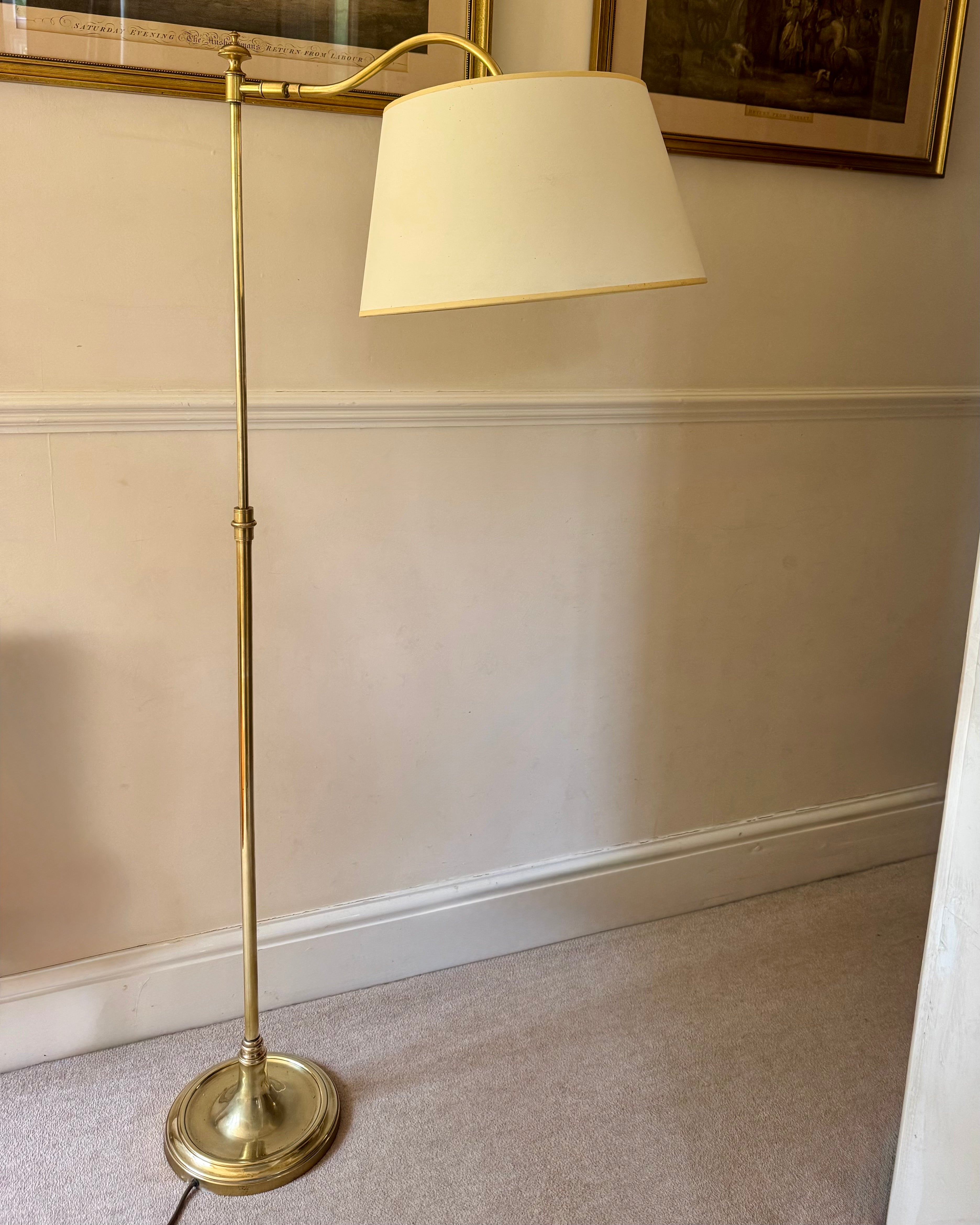 A Vintage Vaughan Melrose Brass Floor Lamp
